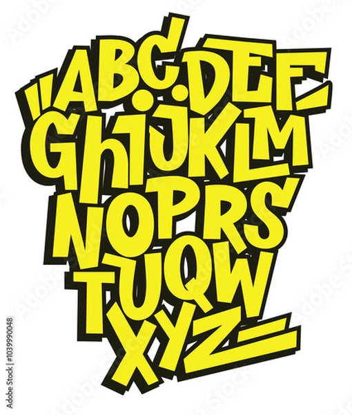 Obraz Vector hand drawn typeface in graffiti style.