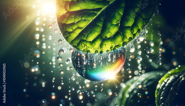 Obraz Green 3D earth globe with glowing stars and blue night sky, perfect for Christmas wallpaper or science illustration