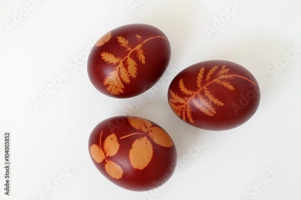 Fototapeta Easter eggs - in a traditional rustic style. Isolated.
