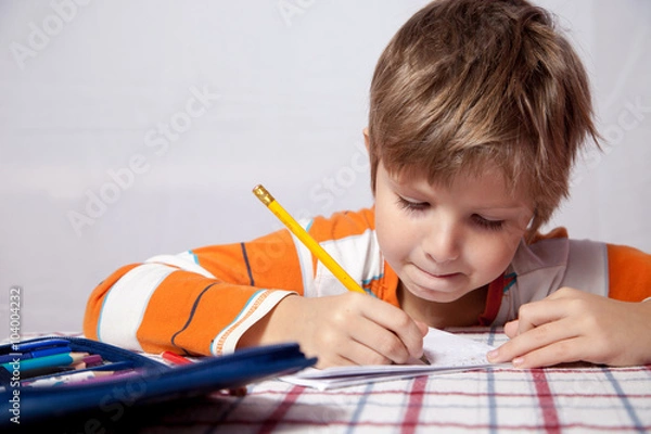 Fototapeta The boy doing exercises