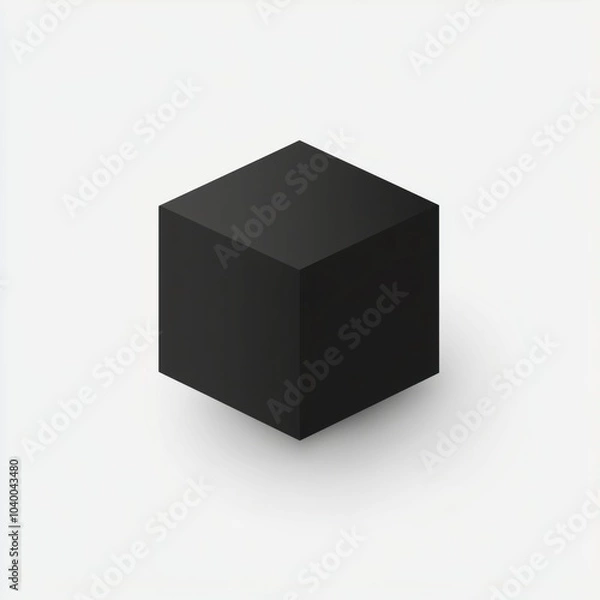 Fototapeta simple image of a black cube on a white background