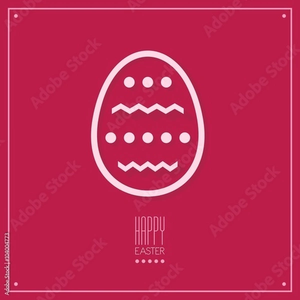 Fototapeta Flat style Easter egg, vector illustration.