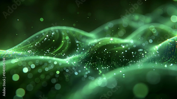 Obraz Abstract Green Bokeh Background with Light Effects