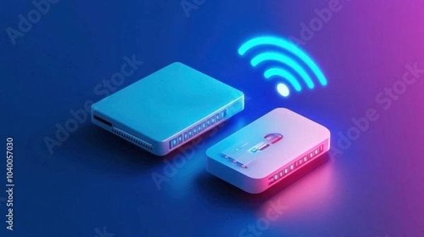 Fototapeta internet network connection wireless communication technology 