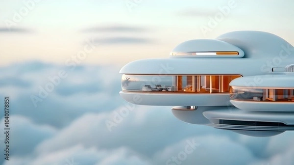 Fototapeta Futuristic architectural design with minimalist modular 3D illustrated components  Precise geometric shapes clean lines and a contemporary innovative aesthetic create a striking