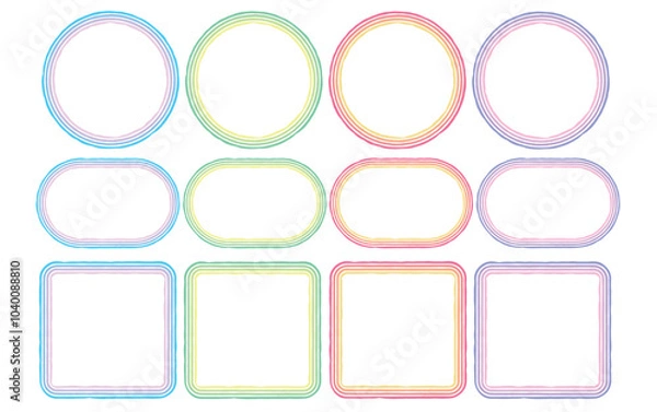 Obraz 淡いグラデーション風の文字フレームセット