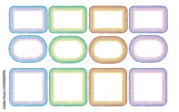 Obraz 落ち着いたグラデーション風の文字フレームセット