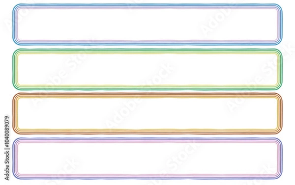 Fototapeta 落ち着いたグラデーション風の横長文字フレームセット