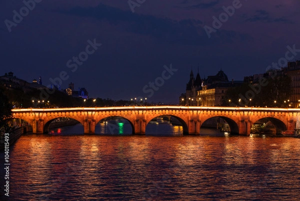Obraz Paris Bridge at night