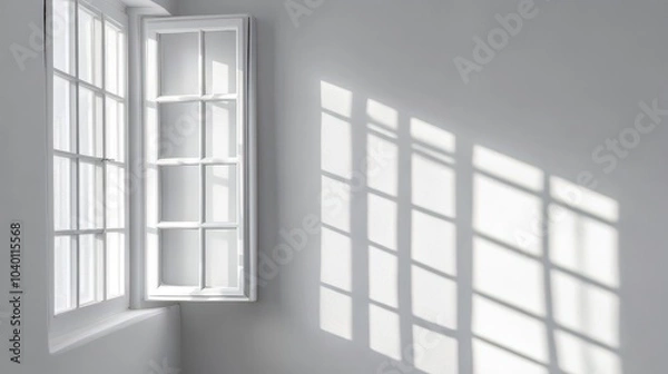 Fototapeta Elegant Window with Shadows in Minimalist Space