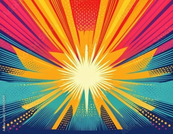 Fototapeta playful pop art background featuring zing dynamic visuals bold patterns colorful 