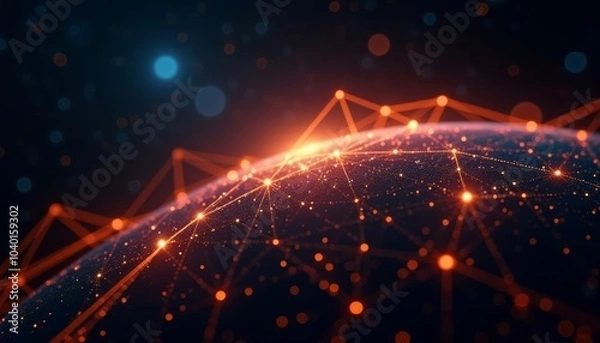 Fototapeta  Connected World  Global Network Illustration