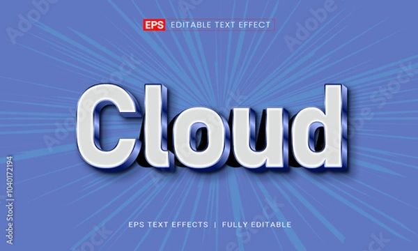 Obraz Cloud 3d editable text effect