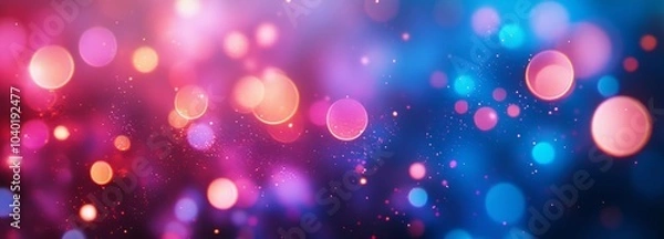 Fototapeta The background of the blurred lights with a combination of purple, pink and blue, the background poster and banner looks very harmonious in HD
