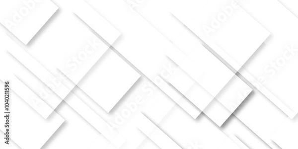 Fototapeta Abstract background with stripes in card template in this design. Modern design with Realistic group of blank white picture frame templates set on white background.  rectangles shapes on white bg. 