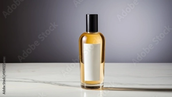 Fototapeta Elegant skincare set with bottles and jars on a sleek surface. Silver caps complement the orange contents, creating a modern, luxurious aesthetic.