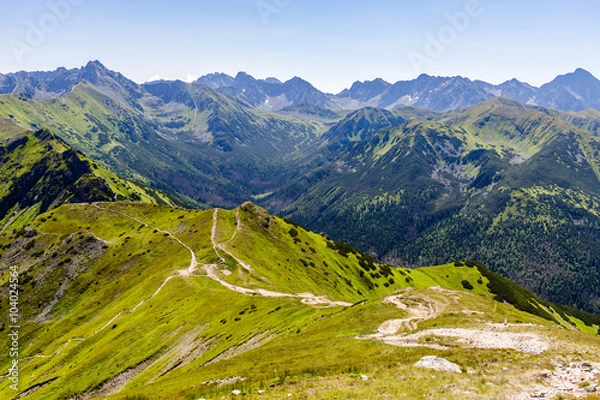 Fototapeta Inspiring Mountains Landscape, sunny day in summer Tatras
