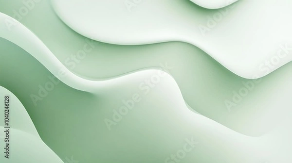 Fototapeta Soft pastel green gradient featuring grainy noise texture suitable for poster design