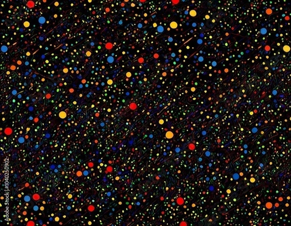 Fototapeta Abstract digital wave dots patterns in colorful tones against a dark background a modern design