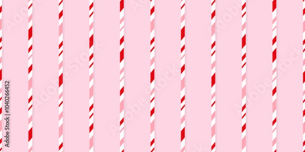 Obraz Candy cane Christmas background, peppermint diagonal stripes print seamless pattern