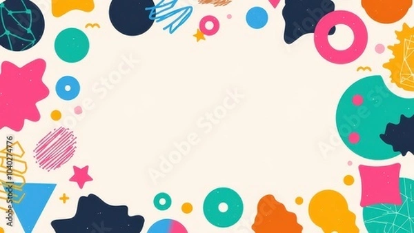 Obraz Colorful Abstract Pattern with Fun Shapes