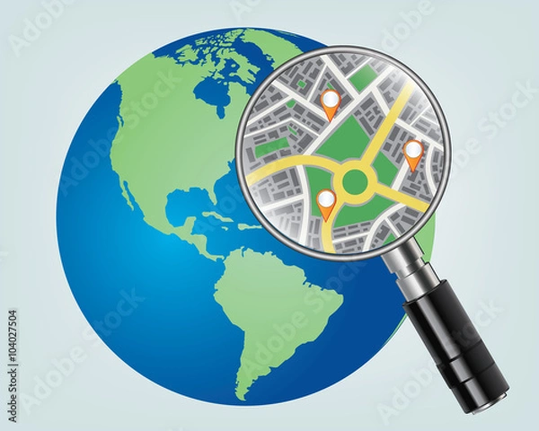 Fototapeta Illustration for navigation map