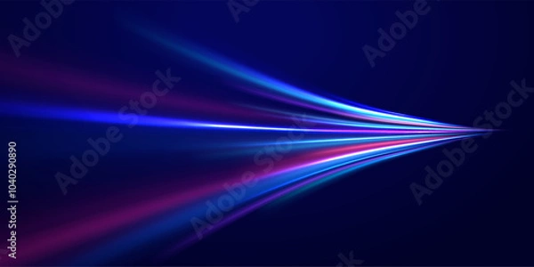 Fototapeta Swirl bokeh effect. Colored shiny sparks of spiral wave. Curved bright speed line swirls. Shiny wavy path. Rotating dynamic neon circle. Magic golden swirl with highlights.