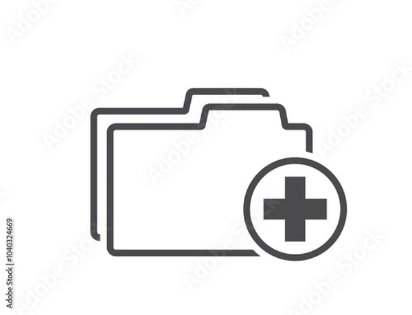 Fototapeta Medical folder line icon. Patient card symbol. Isolated vector image in simple style
