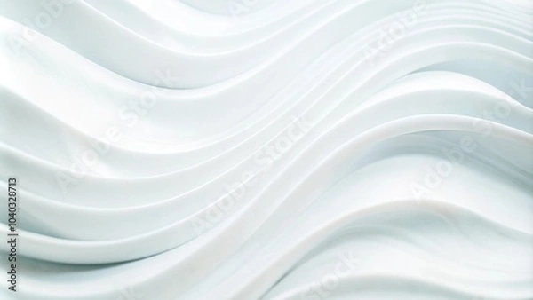 Obraz Stylish and modern minimalist seamless white wave texture pattern background with monochromatic color scheme. Abstract White Wave Forms background. Abstract White Wave Pattern, Soft Flowing Design
