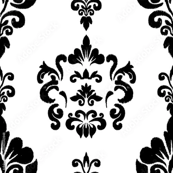 Obraz seamless pattern black and white tattoo background