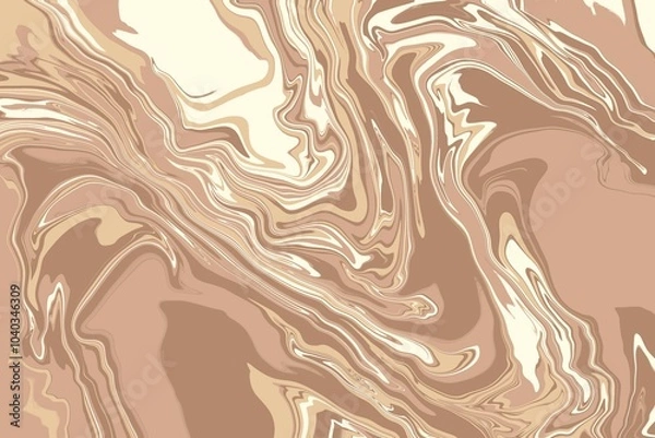 Obraz Swirly abstract liquid background. Full frame textures abstract gradient pastel brown glowing wave background. Fluid liquid backdrop copy space. Swirling distorted artistic display fluid motion effect