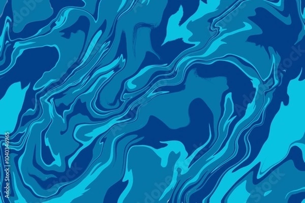 Obraz Swirly abstract liquid background. Full frame textures abstract gradient blue glowing wave background. Fluid liquid backdrop copy space. Swirling distorted artistic display marble fluid motion effect