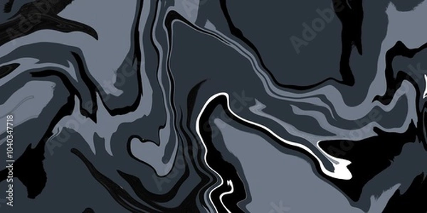 Obraz Gradient black grey white marble ink texture acrylic painted waves texture background. pattern can used for wallpaper or skin wall tile luxurious. template design presentation.