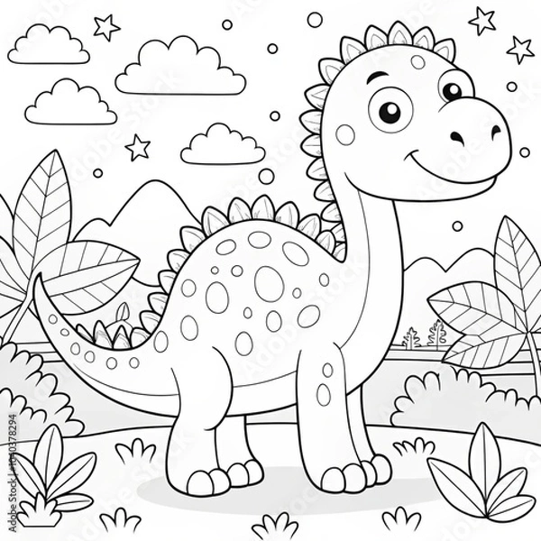 Obraz adorable-coloring-pages-dino-edition