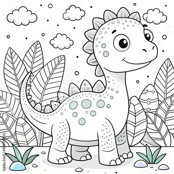 Obraz adorable-coloring-pages-dino-edition