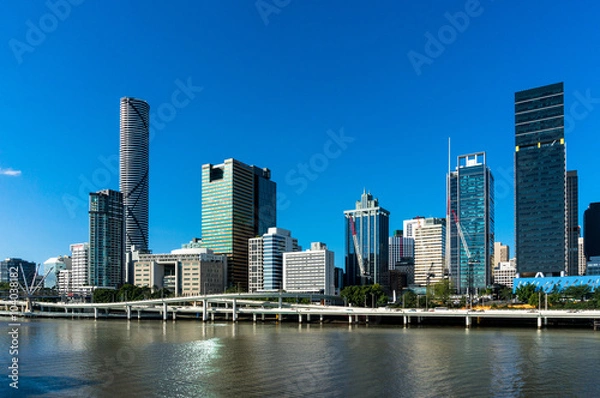 Fototapeta Cityscape with skyscrapers at daytime