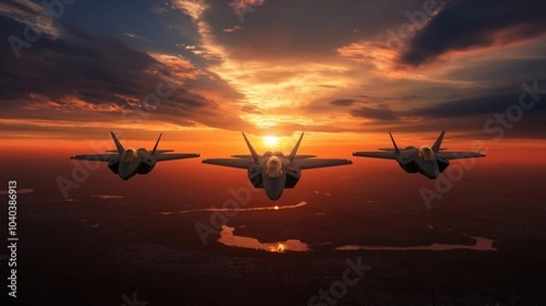 Fototapeta Three J-20 fighter jets