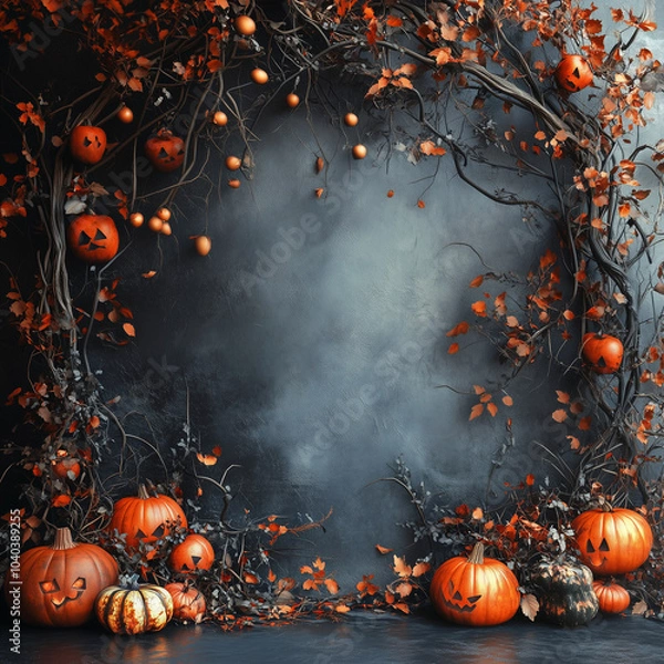 Fototapeta halloween pumpkin background, Generative AI	

