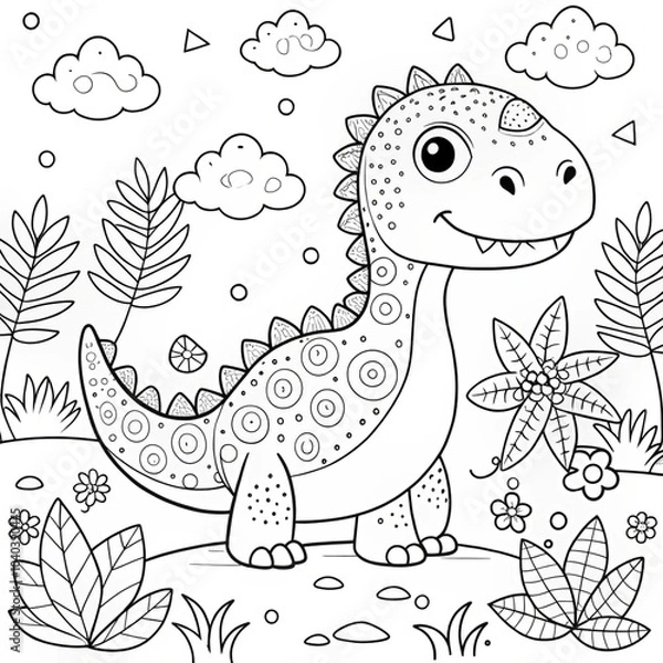 Obraz adorable-coloring-pages-dino-edition