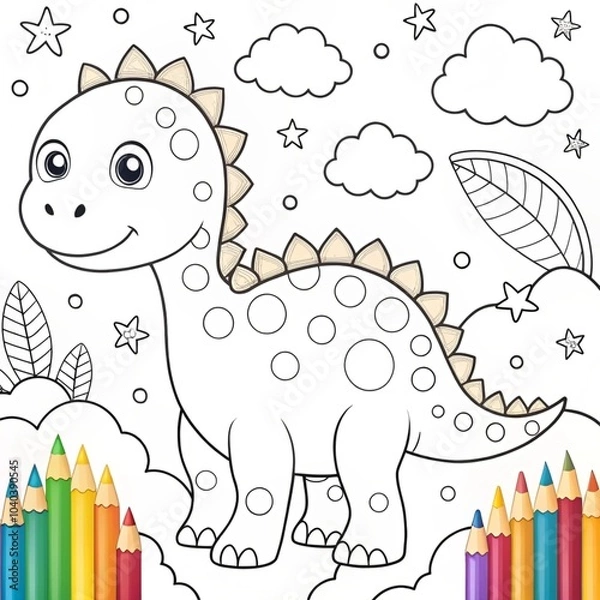 Obraz adorable-coloring-pages-dino-edition