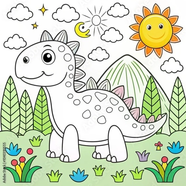 Obraz adorable-coloring-pages-dino-edition