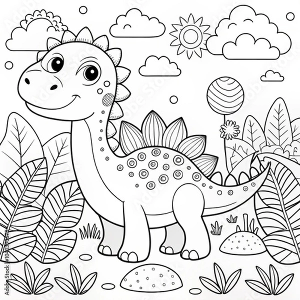 Obraz adorable-coloring-pages-dino-edition