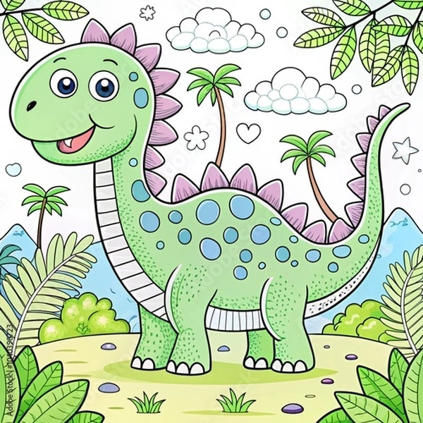 Obraz adorable-coloring-pages-dino-edition