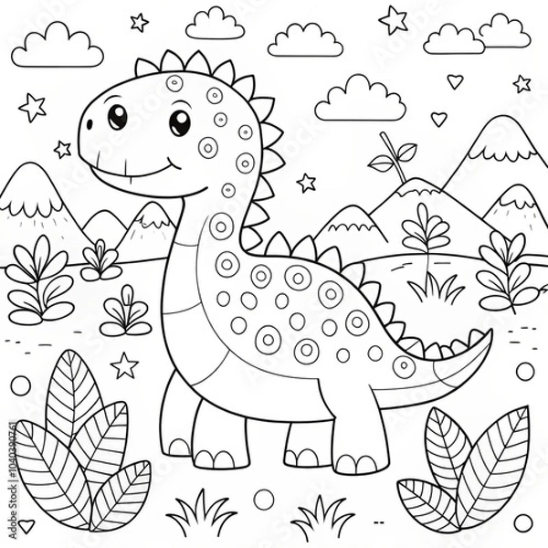 Obraz adorable-coloring-pages-dino-edition