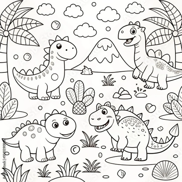 Obraz adorable-coloring-pages-dino-edition