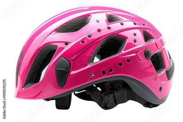 Fototapeta Pink Climbing Helmet isolated on transparent background, png file, no background png file