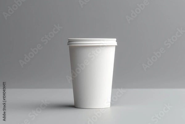 Fototapeta Plastic cup  coffee gray mug.