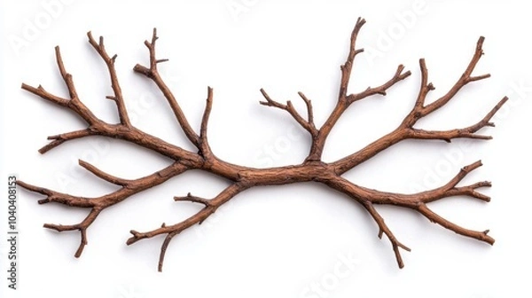 Fototapeta A photostock images of dry leafless tree branches, isolated on white background, High Quality