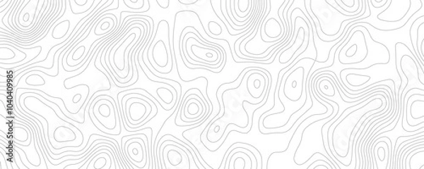 Obraz Abstract wavy topographic line pattern with elevation layers for creative use
