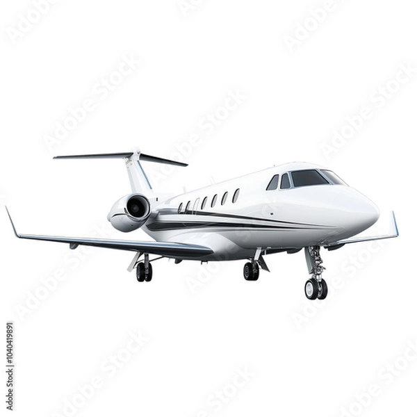 Fototapeta A sleek private jet with a streamlined design isolated on transparent background (3)